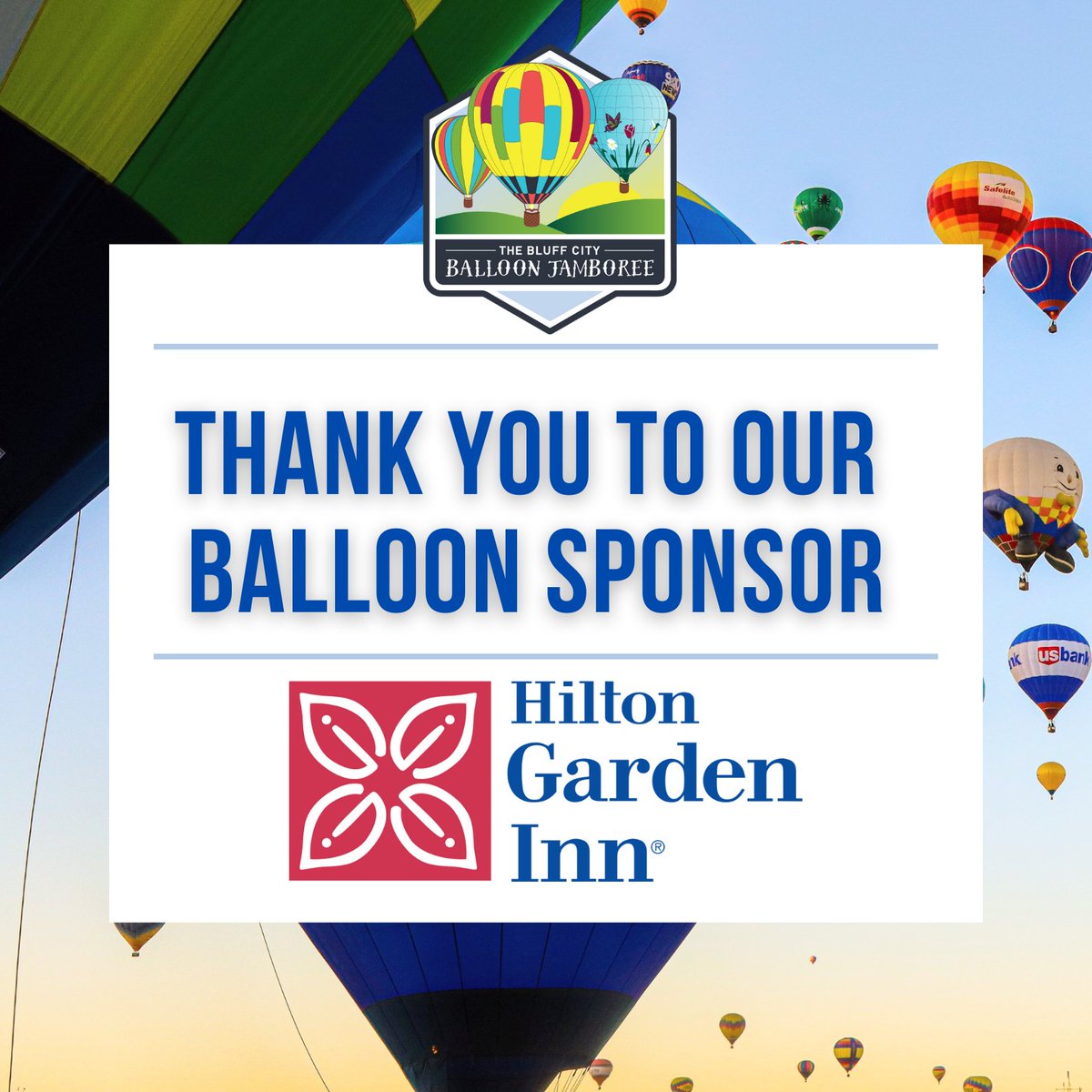 Thank you to <a href="/HiltonGarden/">Hilton Garden Inn</a> for being a 2022 hot air balloon sponsor! 💙