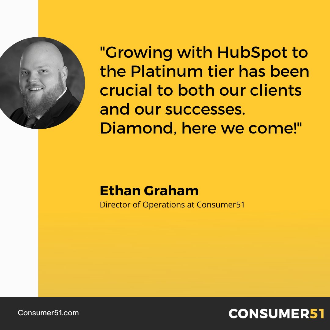 Consumer51's tweet image. HubSpot and Consumer51 have always aligned because we both focus on helping people. Viewing everything from the consumer’s perspective enables us to help our clients and their consumers.
#HubSpot #Consumer51 #HubSpotSolutionsPartner