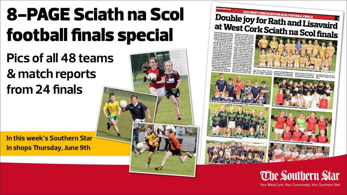 Kieran McCarthy (@kieranmcc_ss) on Twitter photo Just one more sleep to our eight-page <a href="/sciathnascolwc/">sciathnascolwestcork</a> special that includes photos of all 48 team who played in the 24 finals & all 24 match reports too. It's in Thursday's <a href="/SouthernStarIRL/">The Southern Star</a> so spread the word. The stars of the future get the Star treatment. Just one more sleep to our eight-page <a href="/sciathnascolwc/">sciathnascolwestcork</a> special that includes photos of all 48 team who played in the 24 finals & all 24 match reports too. It's in Thursday's <a href="/SouthernStarIRL/">The Southern Star</a> so spread the word. The stars of the future get the Star treatment.