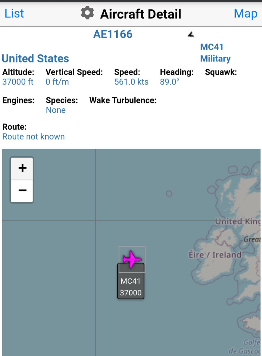 BloodyPolitics's tweet photo. #Gold63 and #Gold73 still on Radar heading east but who is this #mc41 flight off the coast of Ireland pointing at Scotland? An F18 Hornets flight group?
https://t.co/cXyAEZ8BuI https://t.co/nC1VR24Q0z