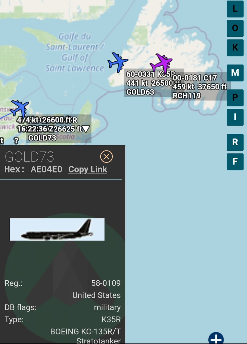 BloodyPolitics's tweet photo. #Gold63 and #Gold73 still on Radar heading east but who is this #mc41 flight off the coast of Ireland pointing at Scotland? An F18 Hornets flight group?
https://t.co/cXyAEZ8BuI https://t.co/nC1VR24Q0z
