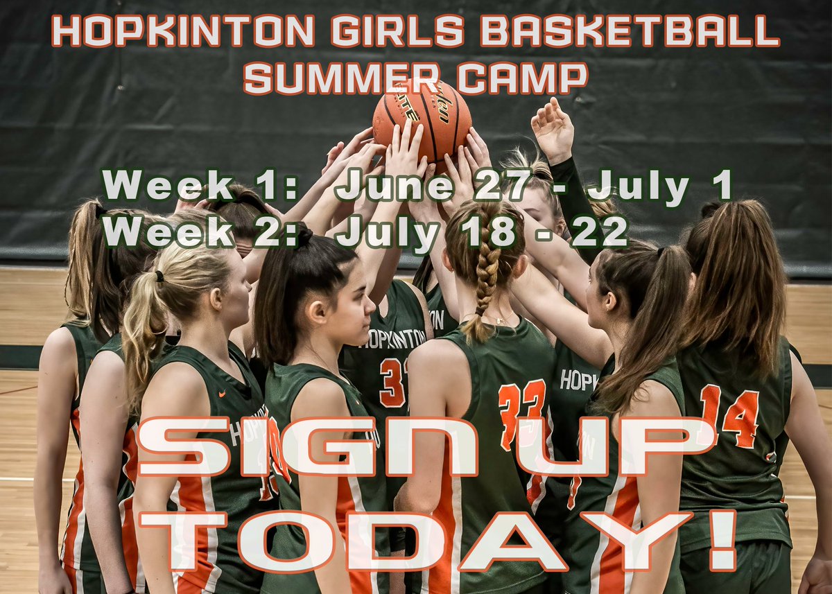 There's still time to sign up for the Hopkinton Girls Basketball Summer Camp!  Use the link below to register! Open to girls currently in grades 3-9!

hopkintonma.myrec.com/info/activitie…

<a href="/hcamtv/">HCAM-TV</a> <a href="/NewsHopkinton/">Hopkinton Independent</a> <a href="/HopParksRec/">Hopkinton Parks&Rec</a> @HopkinsSchool <a href="/HillerAthletics/">Hopkinton Athletics</a> <a href="/HopkintonMiddle/">Hopkinton Middle</a> <a href="/ehop/">eira hopkins</a> <a href="/TVLSportsMa/">TVL Sports Updates</a>