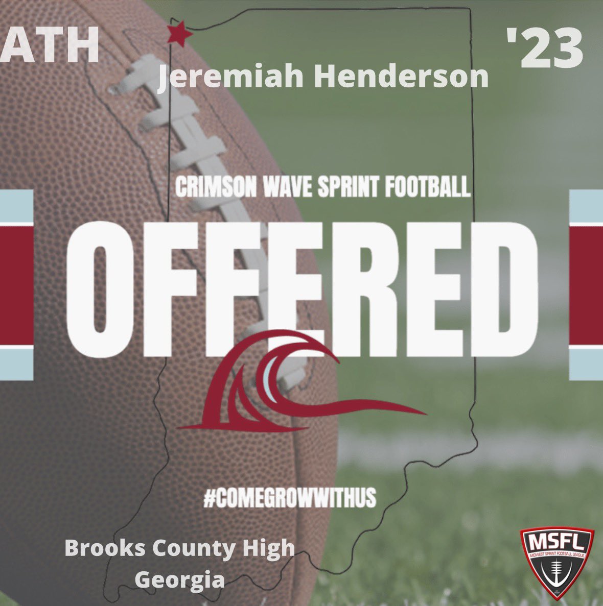 I’m very blessed to receive another offer from @dacoachmohuddle @CCSJFBRecruits @_coachevans @m14free