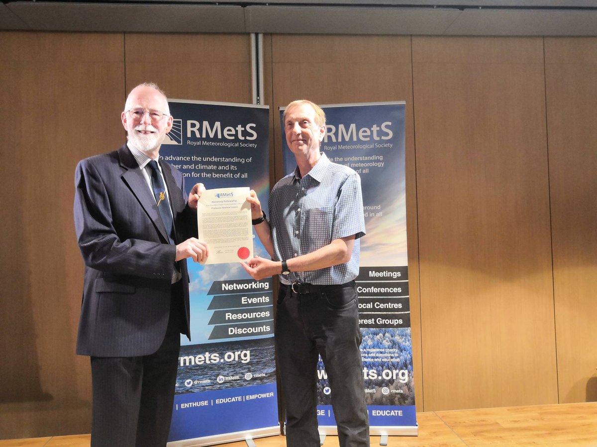 RMetS's tweet photo. 🏅 The 2021 Honorary Fellowship has been awarded to Prof Andrew Lorenc for his expertise in data assimilation for NWP and the significant influence he has had on generations of young scientists, both in the UK and worldwide

https://t.co/0uwUOxLtpv

#RMetSAwards @MetOffice_Sci https://t.co/191sYCJyap