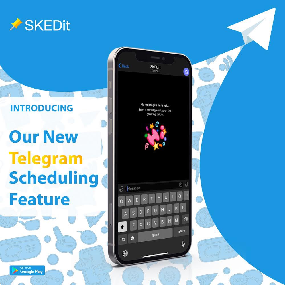 skedit's tweet photo. Schedule you Telegram Messages Now with SKEDit in just few click! Download now from the Google Play Store.
.
#SKEDit #skeditschedulingapp #Telegram #TelegramTips #Telegrambot #telegrammarketing #google #GooglePlay #SCHEDULE #iMessages #marketingtips https://t.co/GIXyv6Deqa