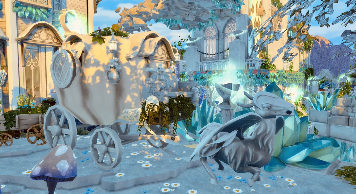 I finally finished my fairies wedding tale village! <a href="/TheSims/">The Sims</a> 🤭

It took me 1 month to finish and many many mental breakdowns haha😤

Thank god for T.O.O.L. By <a href="/TwistedMexi/">TwistedMexi</a> !!! Without it wouldn’t be possible to build❤️

But I am proud of the results🙏🏼
#sims #Sims4 #Simscommunity