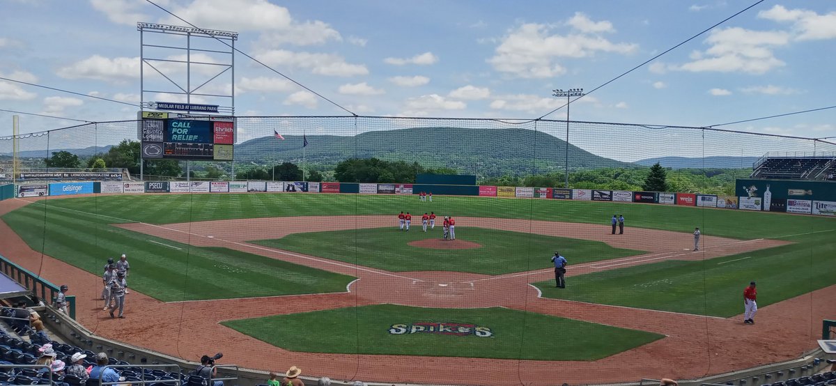 AngelPhotog's tweet photo. I am checking out the competition at the @SCSpikes game today! I am so happy to see the @mlbdraftleague begin this week. What a gorgeous ballpark⛰️ 

I look forward to seeing the Spikes visit the @TrentonThunder this season https://t.co/KXsKVSZEOg