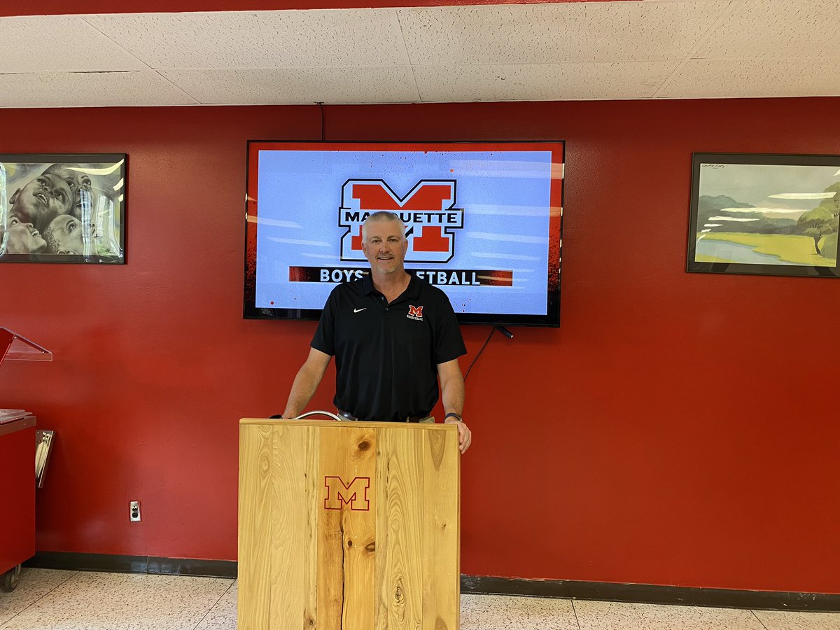 LukeGhiardi's tweet photo. Today Marquette announced the hiring of Rich Ledy as their new boys basketball coach. Hear from Coach Ledy and Athletic Director Alex Tiseo on The Sports Drive 3-4pm on @foxsportsmqt https://t.co/48Kn2GmPj3