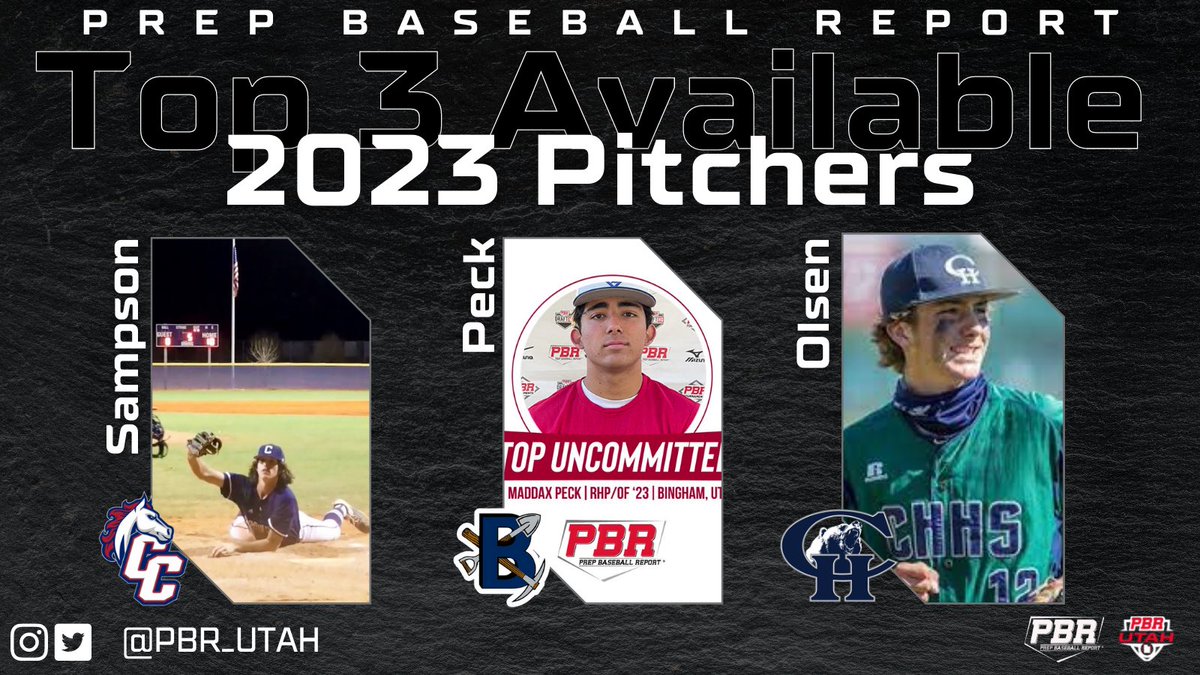 🕵️‍♂️ 2023 𝑻𝑶𝑷 3 𝑨𝒗𝒂𝒊𝒍𝒂𝒃𝒍𝒆: 𝑷𝒊𝒕𝒄𝒉𝒆𝒓𝒔 👀 These 3 young men have all T90 with their FB’s, this last spring. Take a look at all 3 below👇 🔗 bit.ly/3tk2ZIg ⁦@BeauSampson9⁩ ⁦@MaddaxPeck⁩ ⁦@GageOlsen9⁩ ⁦@prepbaseball⁩