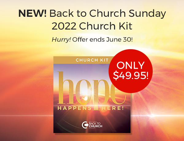 BackToChurch's tweet photo. Back to Church 2022 theme - Hope Happens Here! This downloadable kit is on sale for $49.95 until June 30. Order today and start planning your 25%+ increase in attendance in September!
https://t.co/4nltK42LoG https://t.co/ATOIS6QdHZ