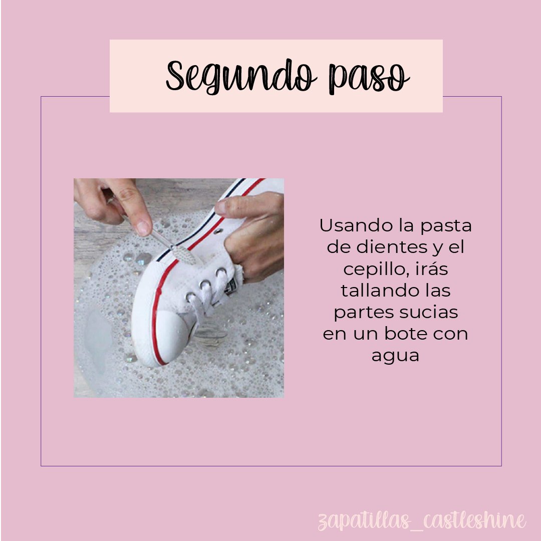CastleShine's tweet photo. Aquí te pasamos un tip muy útil para limpiar tus tenis blancos. ¡No sufras más  con esas manchas que no se quitan!

#castleshine #cómodamenteelegantes #zapatosdama https://t.co/ibaZL86eIy