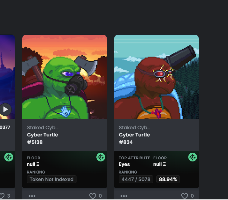 0xinfringe's tweet photo. Just staked @CyberTurtlesNFT
& big great alpha for new nft trader to experienced ones๐ข #thehunt begins.
Where is my turtle fam ๐ค #TurtleFollowTurtle https://t.co/AUl7TiHbe2