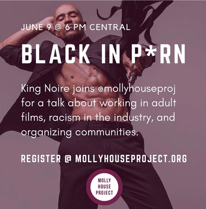 MollyHouseProj's tweet photo. Hey guys! 
Tomorrow (June 9th at 6PM Central, 7PM Eastern, 4PM Pacific) join us with special guest @KingNoire for the MHP Black SW meetup: Black in Porn. Bring your experiences &amp; questions.
Registration: https://t.co/soM7KwQZF1 https://t.co/XpLBx4HDDK