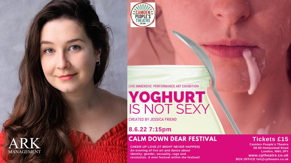 Ark Management (@arkmgmt) on Twitter photo Sending break a leg wishes to JESSICA FRIEND (<a href="/jessicafriend29/">Jessica Friend</a>) who presents (and appears in) her work YOGHURT IS NOT SEXY <a href="/CamdenPT/">Camden People's Theatre</a> tonight, as part of the #calmdowndear festival.
🎟️ and more info here:
cptheatre.co.uk/whatson/Cheer-… Sending break a leg wishes to JESSICA FRIEND (<a href="/jessicafriend29/">Jessica Friend</a>) who presents (and appears in) her work YOGHURT IS NOT SEXY <a href="/CamdenPT/">Camden People's Theatre</a> tonight, as part of the #calmdowndear festival.
🎟️ and more info here:
cptheatre.co.uk/whatson/Cheer-…