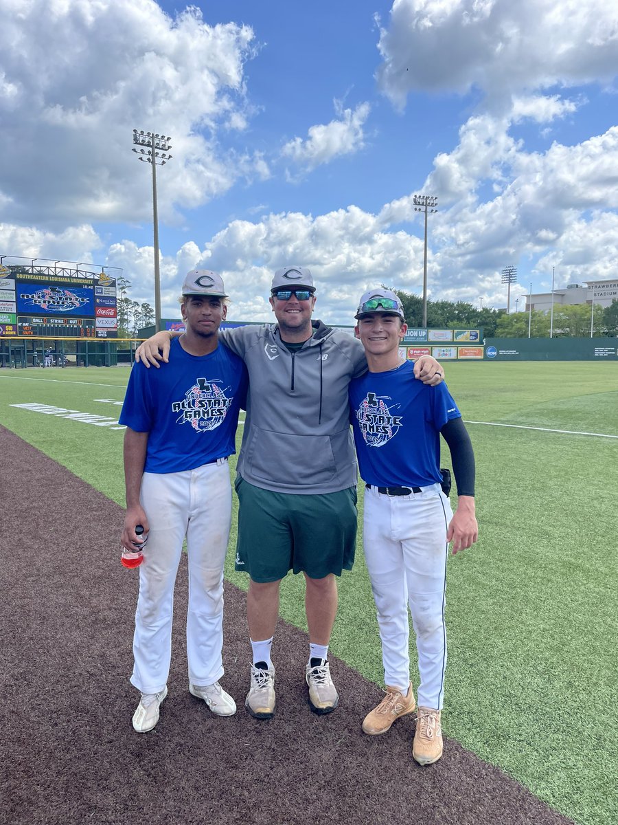 CHSPCBaseball_'s tweet photo. Great day today at the @LBCAucGames for 2023 LHP/OF Connor Achee and 2024 IF/LHP Brant Stewart!
Achee tossed two scoreless innings against the North, striking out 2 and was 1-1 with a single. Stewart also went 1-1 with a hard-hit single to lead the West to a win!
#GeauxHornets https://t.co/3242oa3hOK