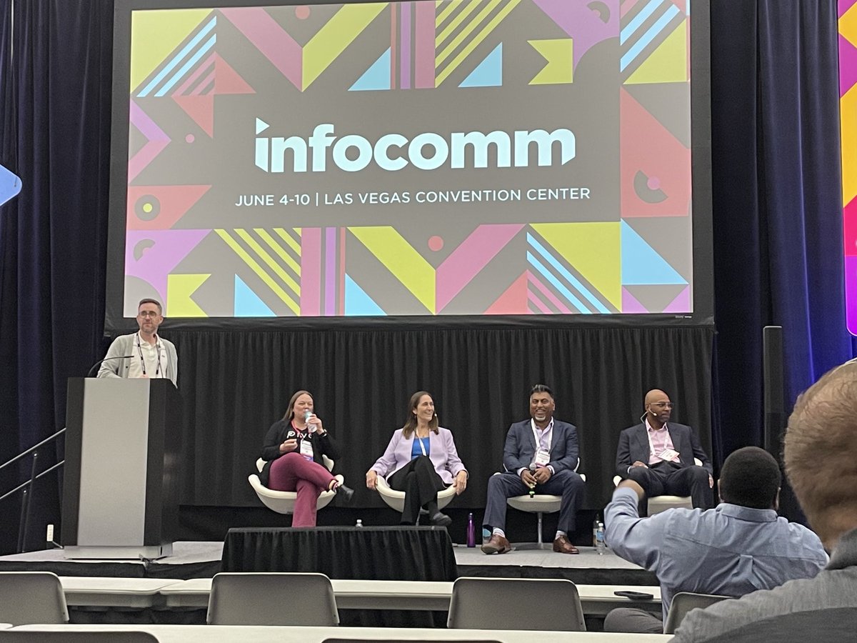 Jane_Pivot's tweet photo. ⁦@AVChrista⁩ in what is likely to be the best panel at #infocomm22 😉 https://t.co/6SuyYlXsVC