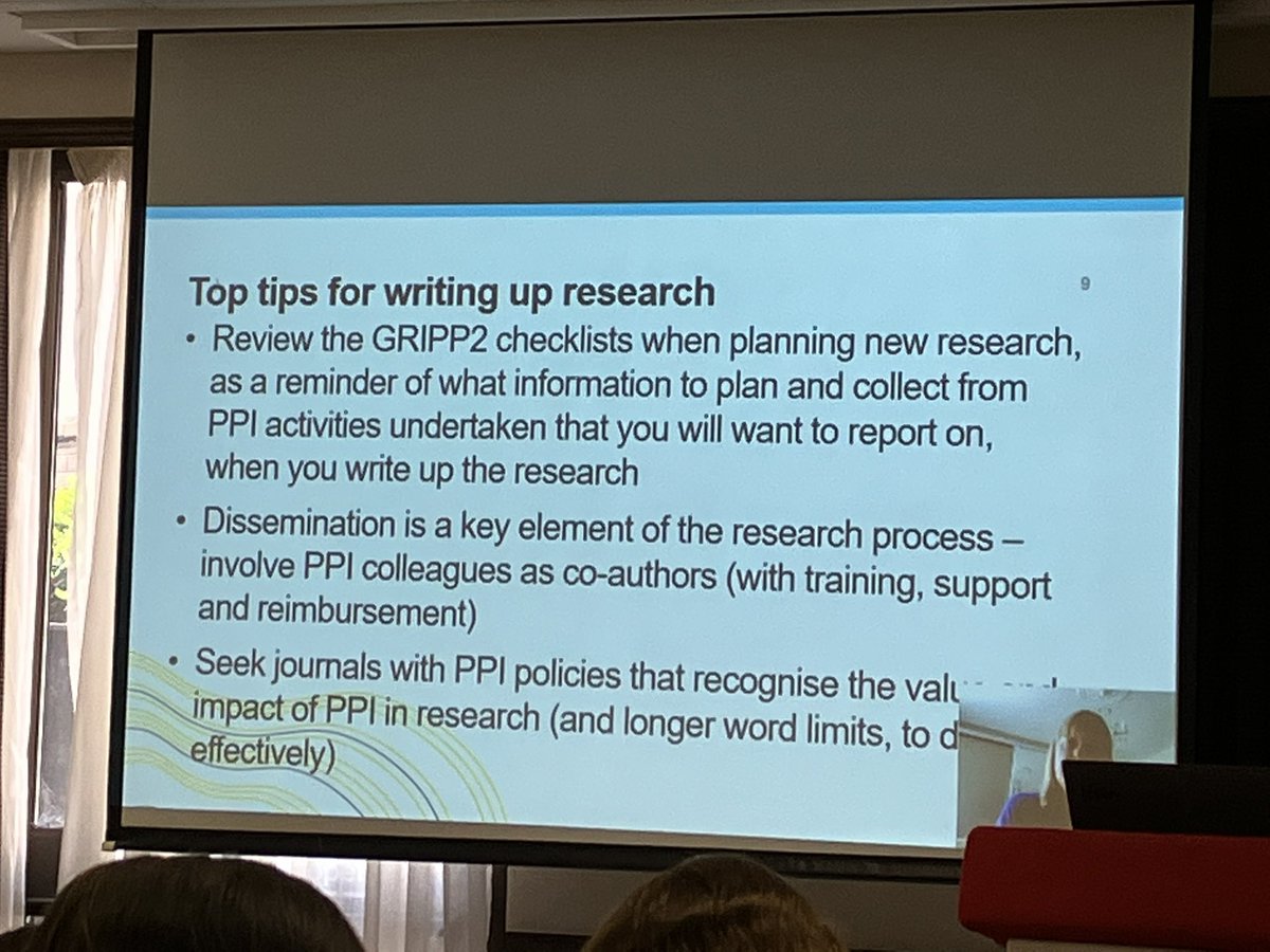 Patient and public involvement at #UKKW2022 Very important top tips from @JJonesatherts about how to do PPI well Fantastic @KPIN_UK session