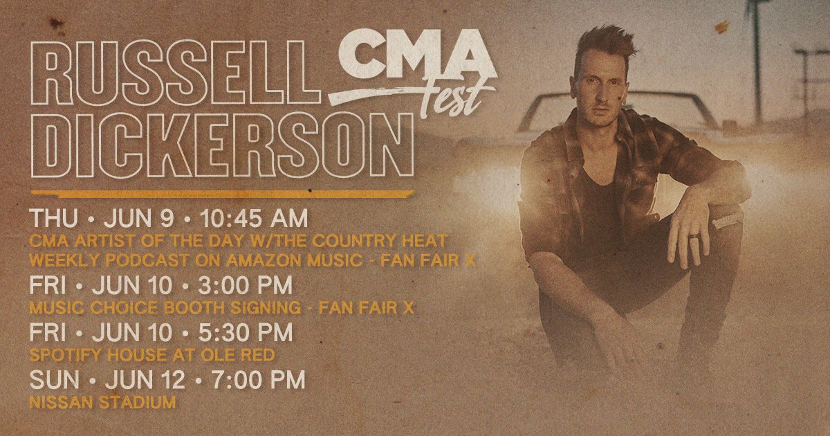 russelled's tweet photo. Looking to hang with the #RDFam all weekend long at #CMAfest?! Save this post to your phone to know where Iβll be hanging out. @CountryMusic FEST IS BACK!!!!!
Get tickets: https://t.co/jeoTGv4lCO https://t.co/HUqMZP2Yie