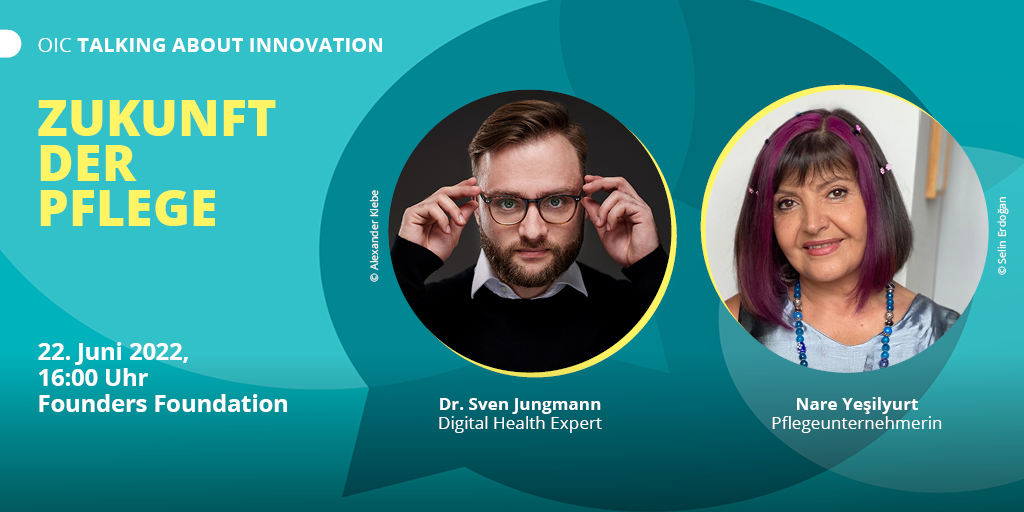 Am 22.6. sprechen wir mit Nare Yesilyurt und  @s_jungmann zur Zukunft der Pflege. Es geht dabei um nicht weniger als gesellschaftliche, menschliche und technologische Herausforderungen. Weitere Infos und kostenlose Tickets gibt es hier: ow.ly/KHEg50Jsg4g