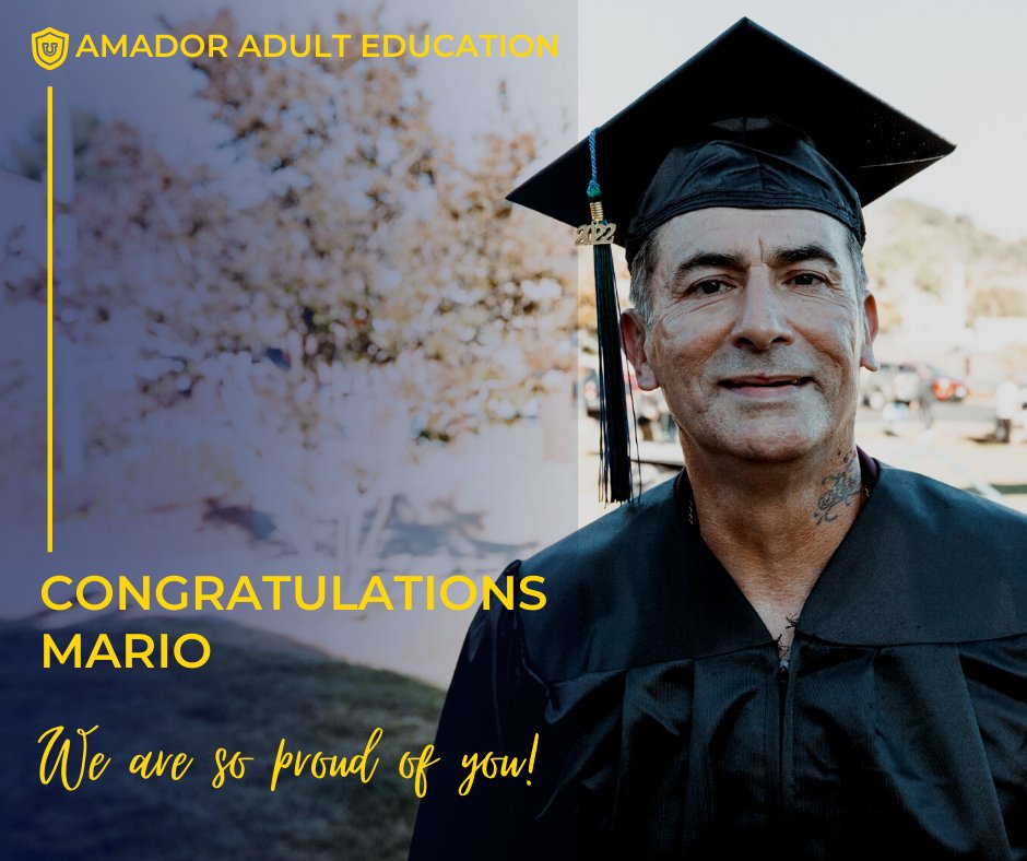 Mario Cortez is a recent High School Diploma graduate from <a href="/AmadorAdultEd/">Amador Adult Ed</a>.  He was the proud recipient of California Adult Education Student Succeed award. Congratulations MARIO! 

“It’s NEVER too late to achieve your goals and to better your future.”