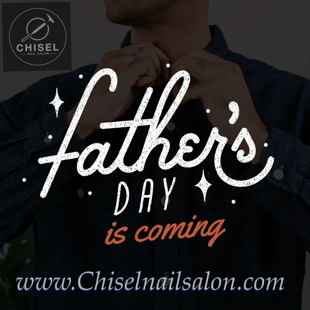 ChiselNail's tweet photo. Father’s Day is around the corner! Gift certificates and e-gift cards are available! Or treat him by booking an appointment with one of our satisfying services! https://t.co/V7VopId0oO  #chiselnailsalonformen #getchiseled #manicuresformen #pedicuresformen #giftsforhim #fathersday https://t.co/1DF038m9z0