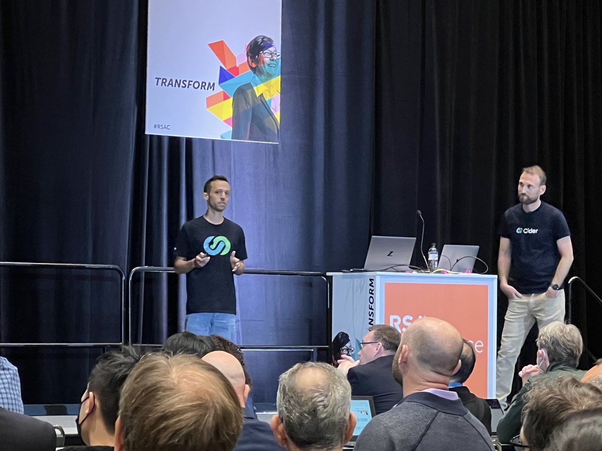 Great talk at #RSAC2022 on CI/CD security. #DevSecOps is crucial. Protect your pets! <a href="/omer_gil/">Omer Gil</a> &amp; <a href="/Dkrivelev/">Daniel Krivelevich</a> talk through Cider’s top 10 List.