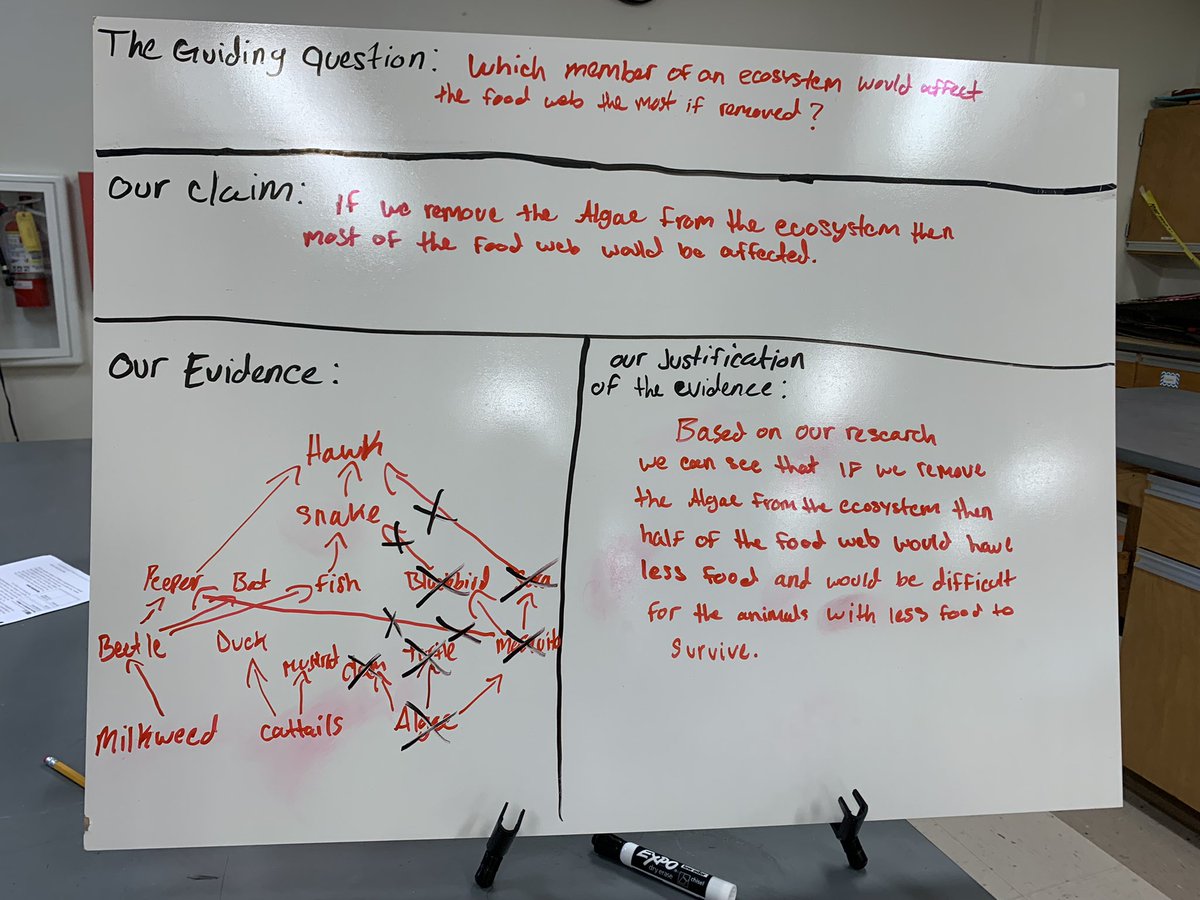 Self_Taught_Sci's tweet photo. Which member would affect an ecosystem the most if removed? We investigated this using @ArgumentDriven Inquiry! #MyIrvingISD #ScienceSummer https://t.co/MQXT5eIK4B