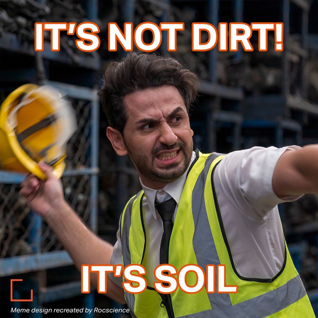 'Dirt' is a dirt-y word!
.
#Rocscience #Dirt #Soil #GeotechnicalJoke #EngineeringJoke #GeotechnicalMeme #EngineeringMeme #Engineers #GeotechnicalEngineers #CivilEngineers #MiningEngineers