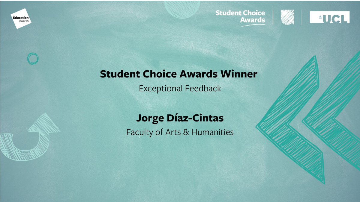 Congratulations to Jorge Díaz-Cintas, the winner of this year's Student Choice Award for Exceptional Feedback 

#UCLEducationAwards2022
