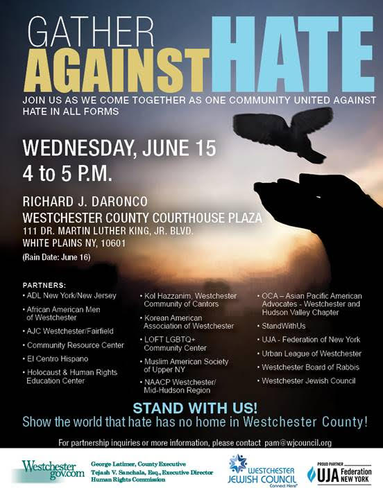 Stand With Westchester County As We Gather Against Hate <a href="/WestchesterGov/">Westchester Gov</a> bit.ly/3H4C48M