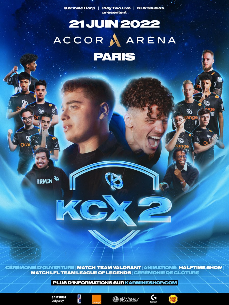 En résumé :

🏟️ Accor Arena
💺 12 000 places
🔫 Match Valorant
🎙️ Half Time Show Musical
🏆 Match League of Legends (LFL)
🎟️ Ouverture de la billetterie vendredi 10/06 à 11h

Plus d'infos sur : karmineshop.com #KCORP #KCX2