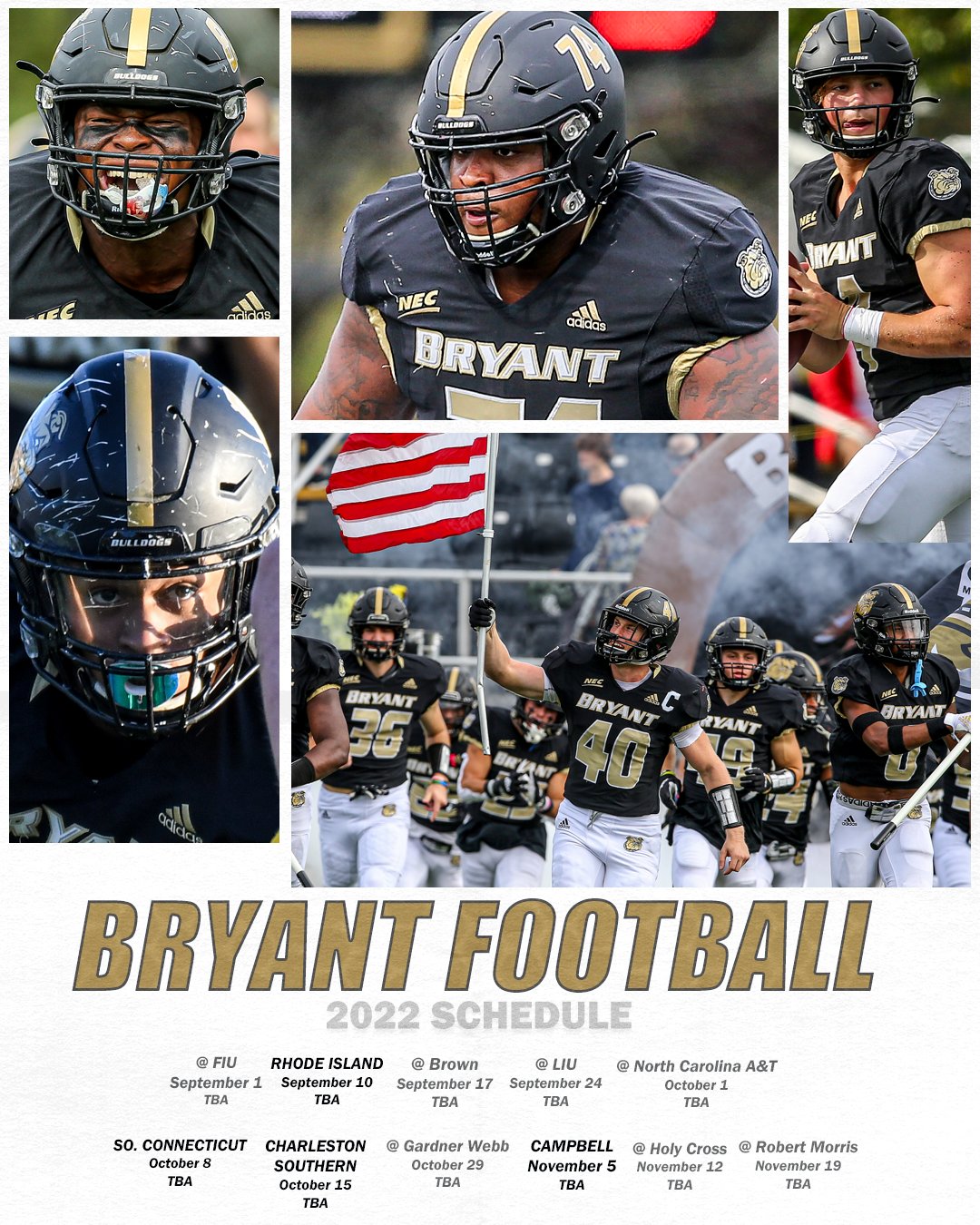 Bryant Football on Twitter "𝟐𝟎𝟐𝟐 𝐒𝐜𝐡𝐞𝐝𝐮𝐥𝐞 Our full 2022 schedule is