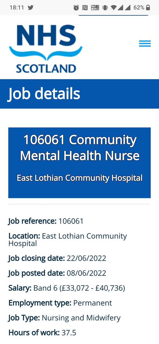 #EastLothian <a href="/ELHSCP/">East Lothian HSCP</a> have a vacancy for a #CPN in our Community #mentalhealth team.
This is a Band 6 role and part time hours could be considered.
apply.jobs.scot.nhs.uk/displayjob.asp…
<a href="/ELCouncil/">East Lothian Council - news and information</a> <a href="/NHS_Lothian/">NHS Lothian</a>
