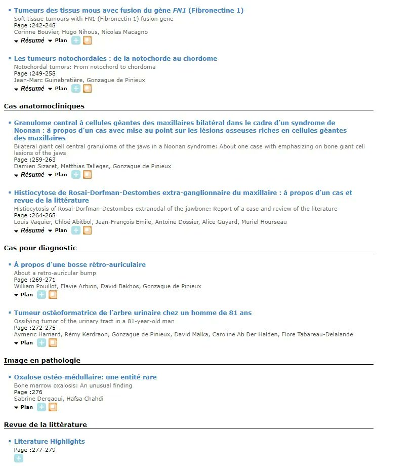 Annpathol's tweet photo. Le numéro thématique sur la pathologie tumorale ostéoarticulaire est en ligne !
https://t.co/78nw9erafr
Voici le sommaire.
Here the summary of the special volume dedicated to bone and join tumor pathology.
#pathology #francophonepath #bonepathology https://t.co/qUgiiusVOw