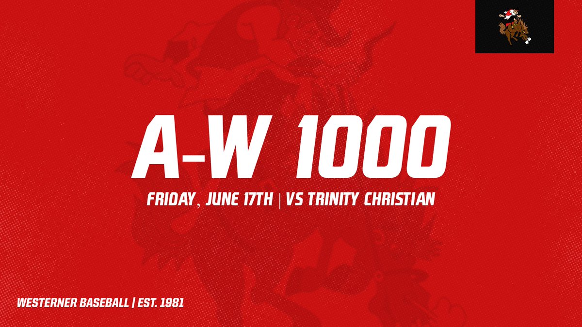 WesternerBsball's tweet photo. Another reminder to all former players and coaches: We would love to have you in attendance for our 1,000th game celebration! Let's honor the past, present, and future of A-W baseball! #Westerners #EST1981 https://t.co/Wr1DMcdgcJ