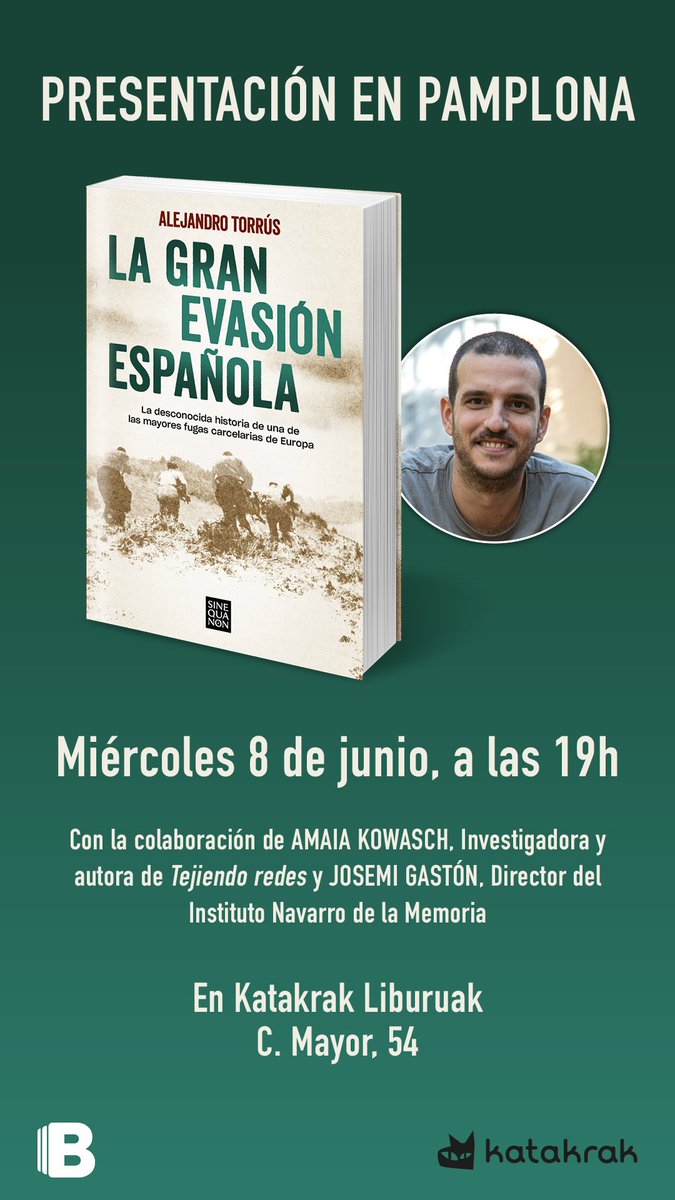 josebaasiron's tweet photo. Ezinbestekoa Alejandro Torrús Público egunkariko kazetariak eginiko Ezkaba mendiko ihesaldiari buruzko liburua. Eta lehenengo aipamena, nola ez, Josefina Lambertori...

Mila esker, @ATorrus https://t.co/Y6SAbNYWfC
