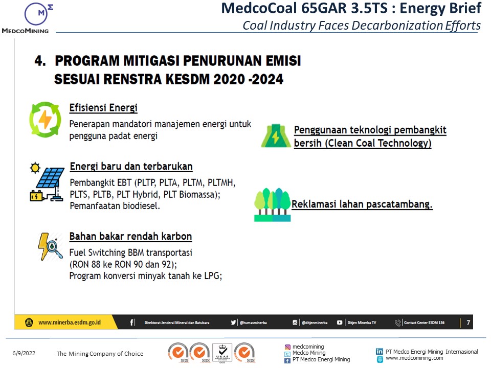 memicoal's tweet photo. MedcoCoal :
What coal mines have done to achieve this is energy efficiency, applying renewable energy, use of low-carbon fuels, utilizing clean coal technology, post-mining land reclamation obligations, & even watershed rehabilitation. #salamtambang #medcomining #highsulfurcoal https://t.co/pdJsJdZVCW