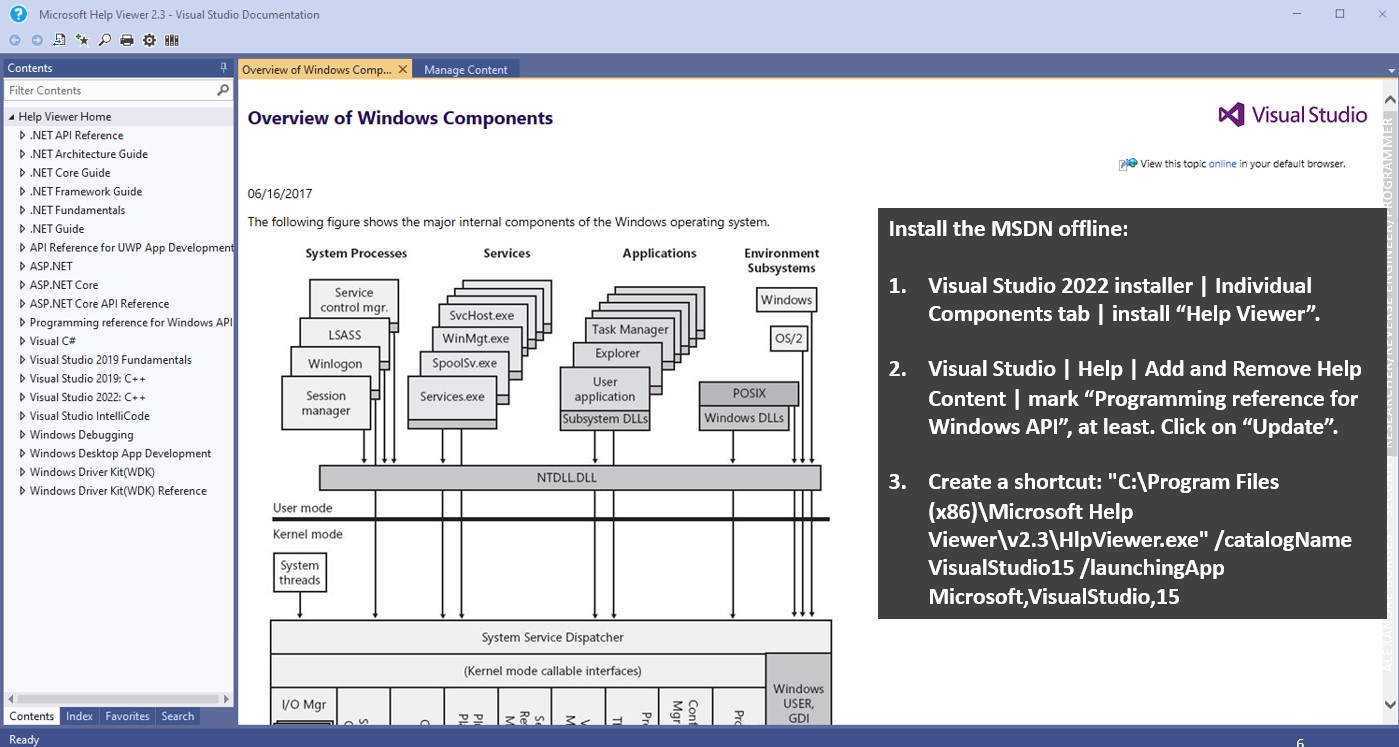 Alexandre Borges on Twitter: "The offline version of MSDN has always helped  me a lot during C/C++/C#/kernel driver programming, Windows reversing and  malware analysis tasks. #programming #reversing #windows #malwareanalysis  https://t.co/au7WMk9uCR ...