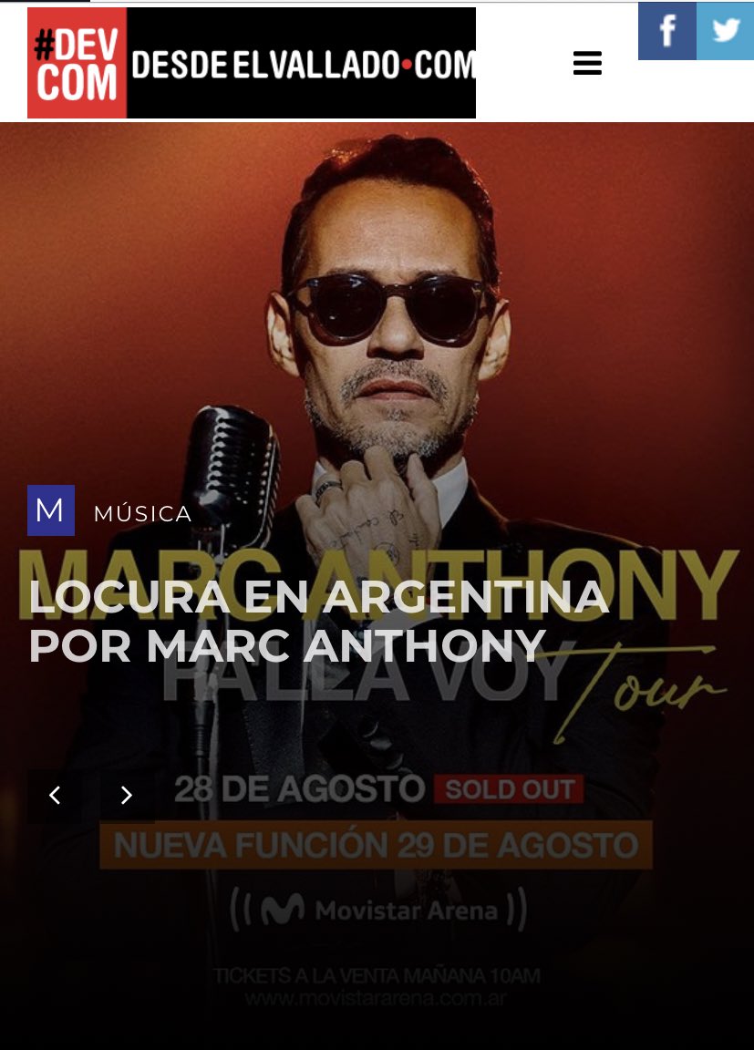 desdeelvallado (@desdeelvallado) on Twitter photo LOCURA EN ARGENTINA POR MARC ANTHONY - Desde el Vallado - Donde la música no descansa. <a href="/desdeelvallado/">desdeelvallado</a> desdeelvallado.com/musica/2030-lo… <a href="/Vicky_Roa/">Vicky Roa Argentina</a> <a href="/MarcAnthony/">Marc Anthony</a> LOCURA EN ARGENTINA POR MARC ANTHONY - Desde el Vallado - Donde la música no descansa. <a href="/desdeelvallado/">desdeelvallado</a> desdeelvallado.com/musica/2030-lo… <a href="/Vicky_Roa/">Vicky Roa Argentina</a> <a href="/MarcAnthony/">Marc Anthony</a>