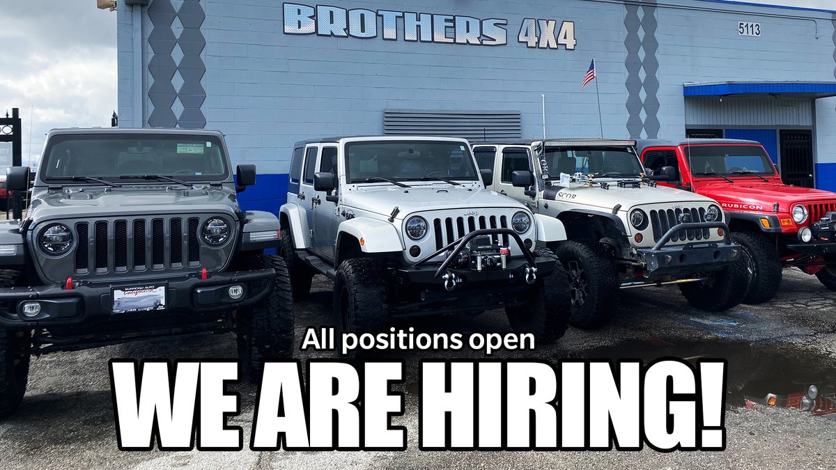 Brothers4x4's tweet photo. Business is booming and we are growing looking to add another Front Desk associate please send any referrals our way or have them email resume to brothers4x4@gmail.com https://t.co/MBLgINIUxQ