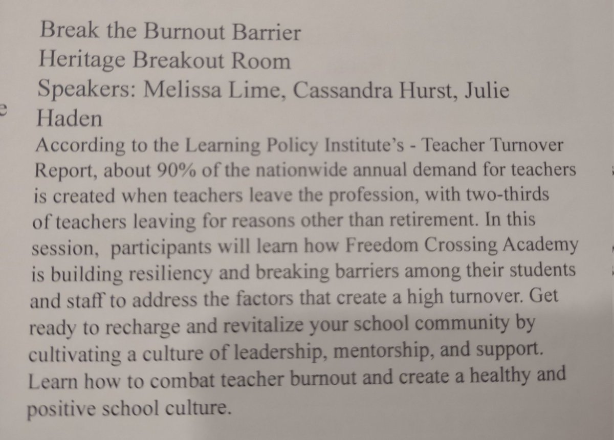 julie_haden's tweet photo. Thank you @SchoolLeadersFL for inviting us to present our session about Break the Burnout Barrier! We had a great time! It is such an important topic these days. @melissa_lime @CassandraHurst_
@SJCSD #fasa #break22 #FASAConf https://t.co/DxTknH1yg2