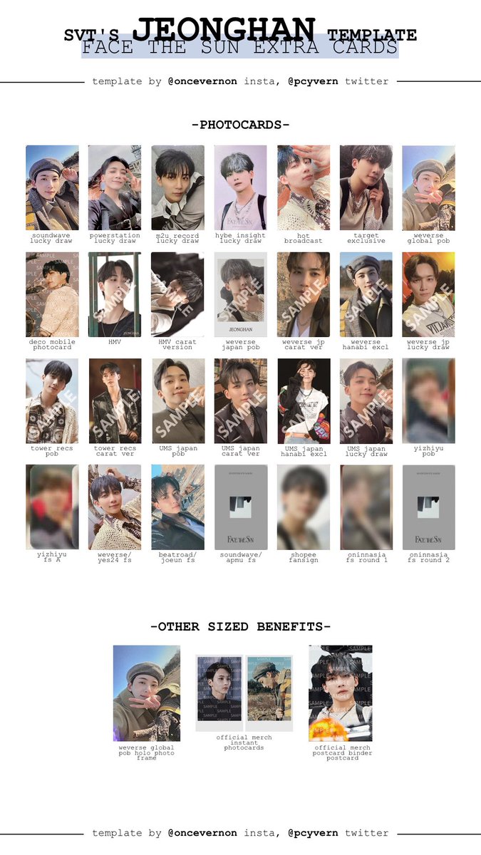 update to the seventeen face the sun pob/lucky draw/fansign etc