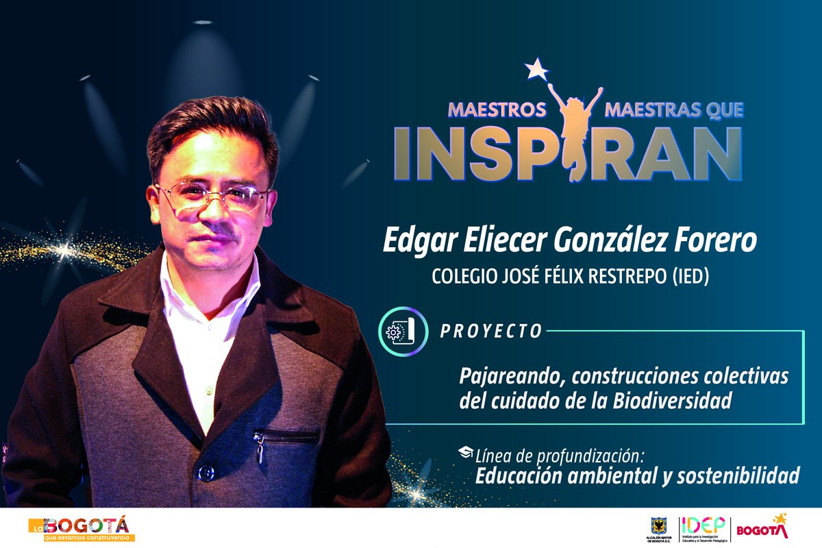 IDEP_Bogota's tweet photo. #PorTiProfe Desde el IDEP felicitamos al maestro inspirador Edgar González. Su proyecto invita a mirar hacia arriba🔭 🌎 y conocer la expresión de la diversidad de la naturaleza que cruza los cielos 🌤️; un ejercicio de observación que realiza con sus estudiantes.
¡Adelante profe! https://t.co/KLCaeTvRph