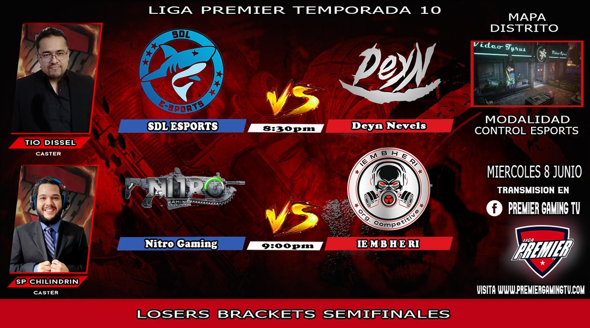 🔴SEMIFINALES LOSERS BRACKETS👀🕣7 de junio Torneo de #GEARS5 T10 🏆🏆

🎙️🔥 
<a href="/TioDissel/">Tio Dissel🎙🔥</a> Y <a href="/CHiLiNDRiiN/">CHiLiNDRiiN</a>

EQUIPOS
<a href="/SportsSdl/">SDL E-SPORTS</a>
<a href="/DeynNevels/">Deyn Nevels</a> 
<a href="/NitroGamingOrg/">Nitroooooo</a>
@vEMBHER 

transmisión por:
facebook.com/PremierGamingT…