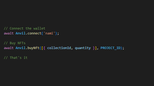 Some curious devs ask us how much easier it is to multisig mint using Anvil package.

Well it's that much easier: