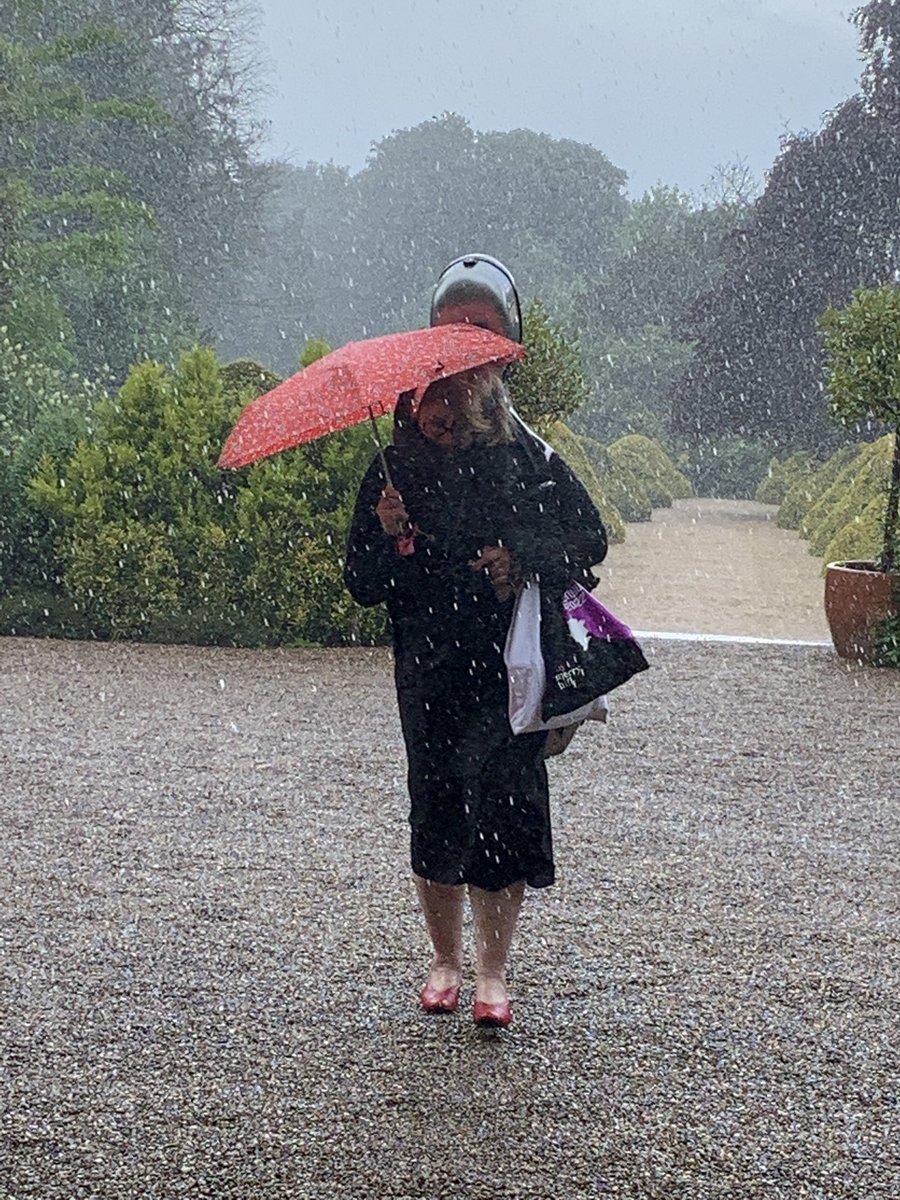 Incredibly rain didn’t stop play today! Thirty minutes later we’re playing in the dry outside 😳 Bizarre weather day #midweekwedding #TheEventQuartet