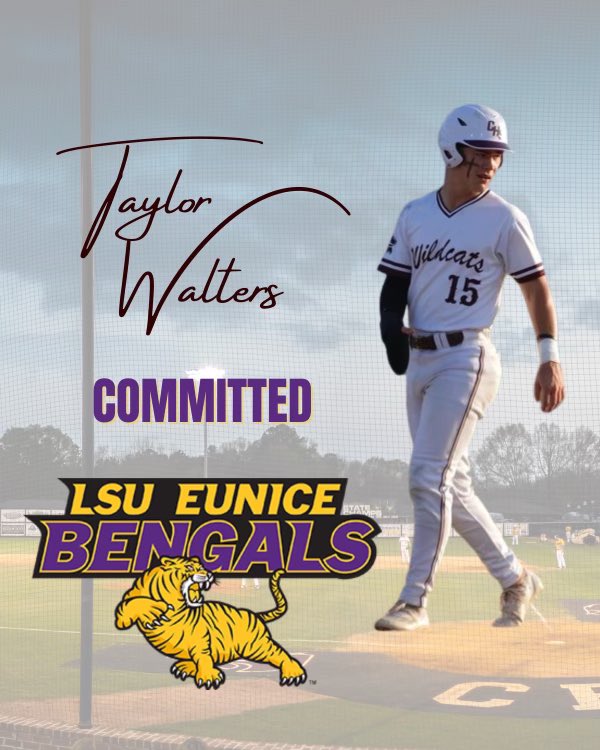 Taylor Walters (@t_walters_15) on Twitter photo Blessed to say I will be furthering my academic and baseball career at LSUE. I want to thank God and my family for helping me get to this point! With that being said…GEAUX BENGALS!💛💜<a href="/AlexArmandPBR/">Alex Armand</a> <a href="/2DsportsLA/">2D Sports Louisiana</a> <a href="/AlanOrgain/">Alan Orgain</a> <a href="/LSUEBengalsBSB/">LSUE Baseball</a> <a href="/CoachJeffWillis/">Jeff Willis</a> Blessed to say I will be furthering my academic and baseball career at LSUE. I want to thank God and my family for helping me get to this point! With that being said…GEAUX BENGALS!💛💜<a href="/AlexArmandPBR/">Alex Armand</a> <a href="/2DsportsLA/">2D Sports Louisiana</a> <a href="/AlanOrgain/">Alan Orgain</a> <a href="/LSUEBengalsBSB/">LSUE Baseball</a> <a href="/CoachJeffWillis/">Jeff Willis</a>