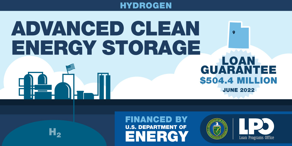 We're back in the clean energy loans business! 💵 For the first time in nearly a decade, our Loan Programs Office closed a $500M+ loan guarantee to help fund the construction of the world's largest clean hydrogen storage facility in Utah. bit.ly/3O2cqDR