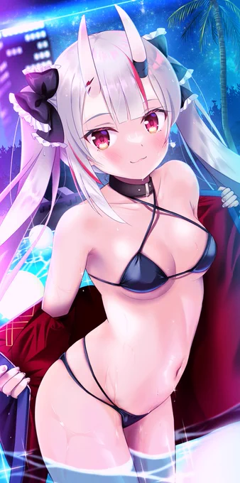人間様!ナイトプールだぞ～! #百鬼あやめ #百鬼絵巻 https://t.co/DCUX8Ufgr9 