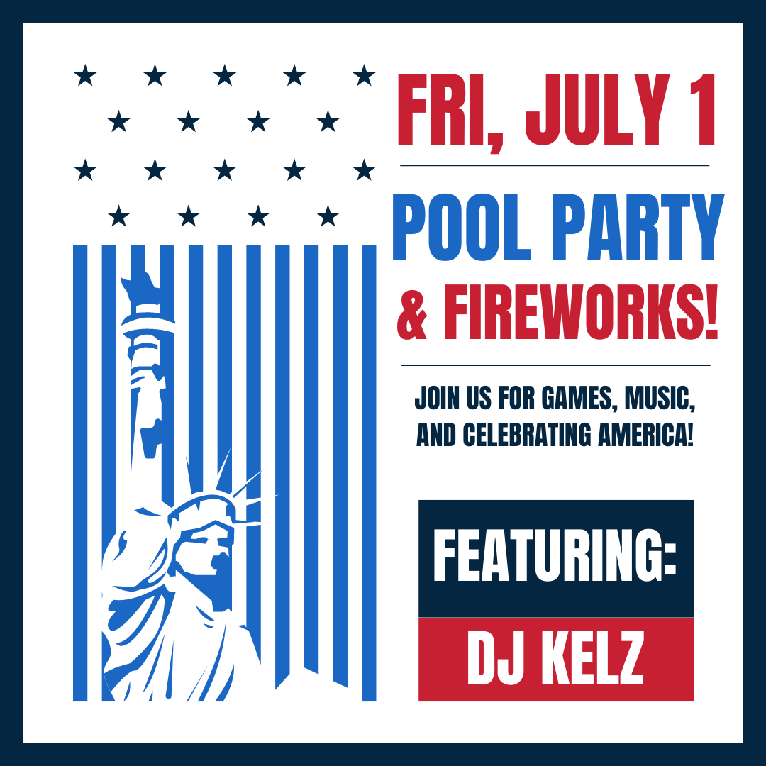 Mark your calendars! Polo Fields is having tons of festivities on July 1st in celebration of Independence Day. There will be a Pool Party during the day featuring DJ Kelz, with lots of music, games, and prizes. Plus, there will be a fireworks extravaganza at night.